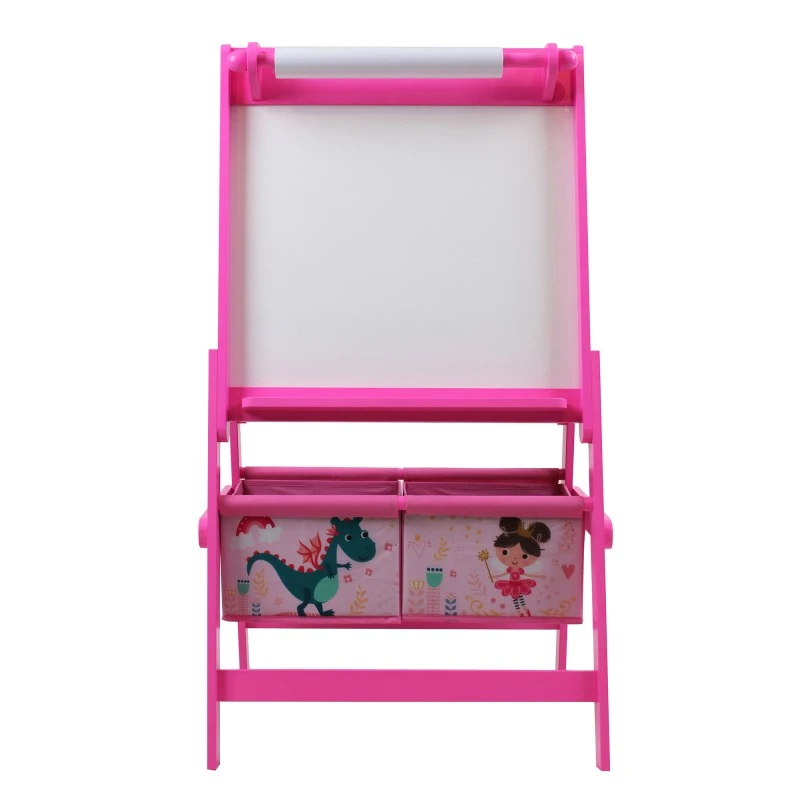 Детска Дървена Дъска на Стойка, Двустранна за Учене, Рисуване и Съхранение - DREAMS